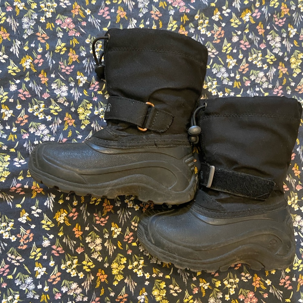 Kamik Black Snow Boots with Drawstring